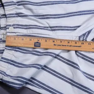 John Galt Striped Trouser‎ Pants Women One Size Blue White Elastic Waist Coastal thumbnail 9
