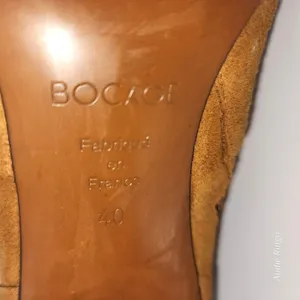 Bocage Cognac Suede Floral Embroidered Ankle Booties Block Heel EU 40 (US 9) thumbnail 9