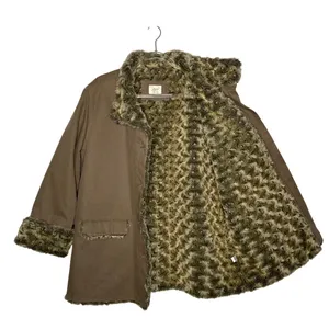 Vintage 2000s J.Jill Brown Faux Fur Lined Coat Jacket Size L thumbnail 2