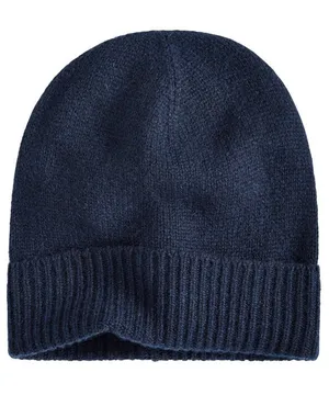 NWT Charter Club Womens 100% Cashmere Cuffed Beanie 100160260HT Navy Blue thumbnail 1