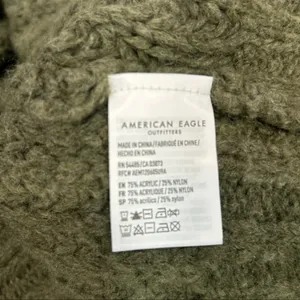 American Eagle Dark Green Chunky Knit Sweater | Small | Cropped Oversized Fit thumbnail 11