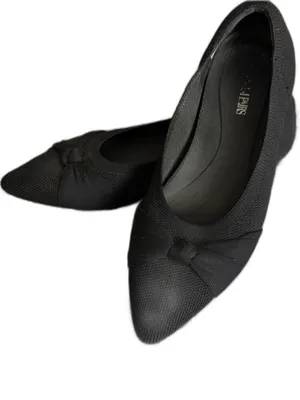 Dream Paris Black Pointed Toe Knit Bow Flats Women’s Size 7.5 thumbnail 4