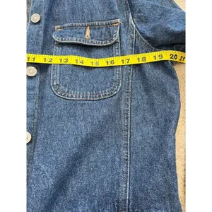 Cherokee womens denim cotton long sleeve trench car coat Size Medium with flaws thumbnail 4