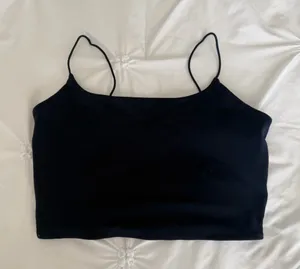 Garage Black Spaghetti Strap Crop Tank thumbnail 1