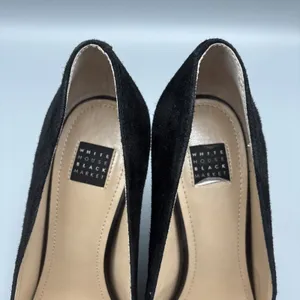 White House | Black Market High Heels Size 8 Black Suede Olivia Whipstitch Purple Braided Pumps Gothic thumbnail 9
