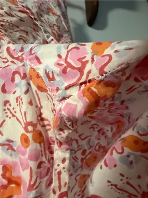 Heidi Carey 100% Cotton Floral Pajama Set L Pink Orange Ruffle thumbnail 4