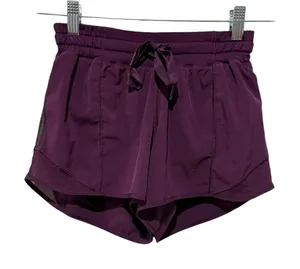 Lululemon Hotty Hot Shorts Sz 2 Tall High-Rise Lined 4" Purple Running Workout thumbnail 1