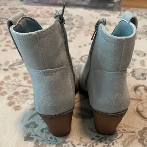 Sugar Torch Western Ankle Boots Light Blue Faux Suede Cowgirl Booties Size 6.5 M thumbnail 5