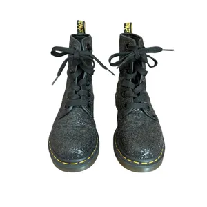 Dr. Martens 1460 Farrah Combat Boots Black Sequins Lace Up Womens 7 thumbnail 3