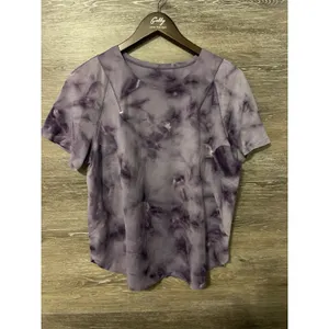 Lululemon Top Always Agile Short Sleeve Marble Purple Sz L Women thumbnail 5