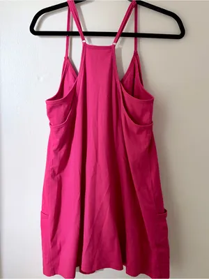 Women's Red Athletic Exercise Dress Shorts Pockets Medium thumbnail 5
