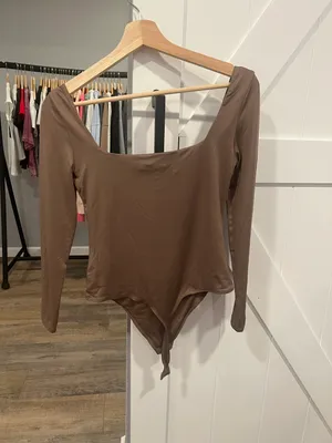 Glik's brown satin bodysuit thumbnail 4