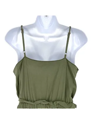 Splendid Minimalist Utility Safari Button-Front Jumpsuit Olive Green Size Medium thumbnail 7