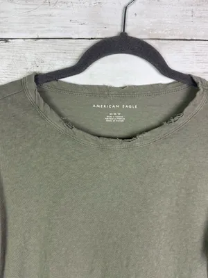 American Eagle Outfitters Women's Olive Green Short Sleeve Tee Size Medium thumbnail 2