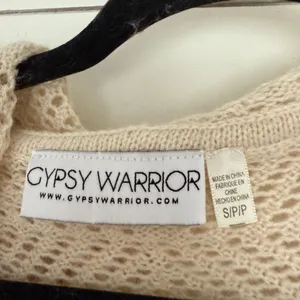 Gypsy Warrior Women’s Small Cream Crochet Hooded Long Line Cardigan thumbnail 3