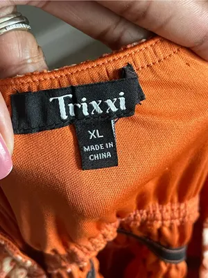 TRIXXI | Orange Floral Halter Midi Dress Sz XL thumbnail 8
