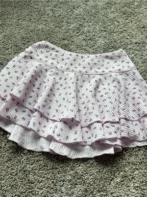 Dolls Kill Lilac Mini Skirt with Tiny Rose Print thumbnail 2