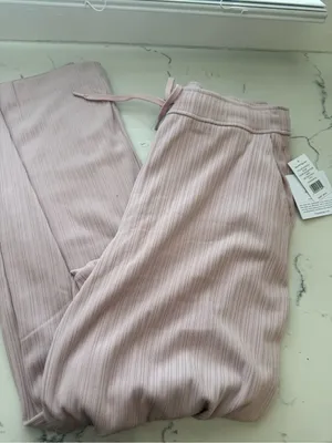 Beyond Yoga Ribbed Track Pants in Dusty Pink thumbnail 2