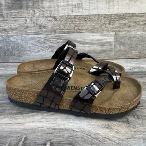 Birkenstock Mayari Microfiber Gator Gleam Copper Sandal Women Size 5 New thumbnail 3