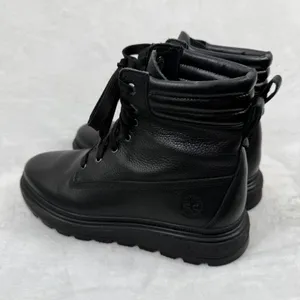 Timberland Ray City 6 Inch Black Leather Combat Boots‎ Womens 8.5 A2JNY ReBOTL thumbnail 9