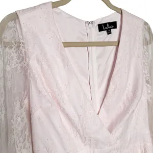 Lulus Lace Blush Pink Mini Dress Sz M thumbnail 6