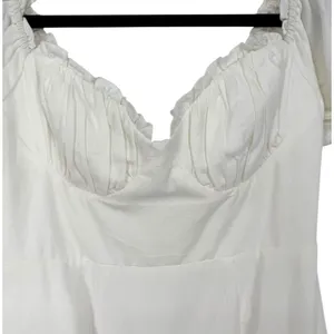 Selfie Leslie Milkmaid Ruched Bust Puff‎ Sleeve Mini Dress White Size Small thumbnail 7