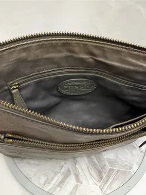 Fossil Issue No. 1954 Brown Leather Crossbody Bag Grommet Studded Purse thumbnail 8