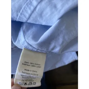 Trademark Split Neck Blouse Womens 2 Blue Poplin Oversized Button Cotton Size 2 thumbnail 5
