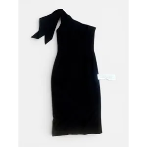 Dress the Population‎ Tiffany One-Shoulder Midi Dress Small Black NWT thumbnail 7