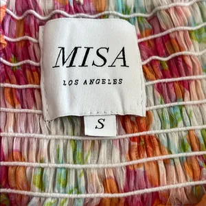 Misa‎ Los Angeles Halter Ruffle Midi Dress Floral Flowy Asymmetrical Size Small thumbnail 10