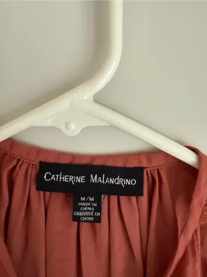 Catherine Malandrino Sleeveless Keyhole Cami in Rust Red thumbnail 2