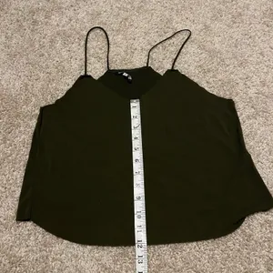 Brandy Melville Olive Green Solid V-Neck Spaghetti Strap Cami Tank Top S thumbnail 5
