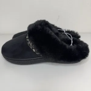 Isotoner Women’s Memory Foam Slippers Black Faux Fur Size S 6.5–7 NIB NEW In Box thumbnail 12