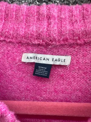 American Eagle Whoa So Soft Cozy Crewneck Sweater in Vibrant Pink thumbnail 3