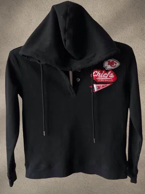 Kansas City Chiefs Waffle Knit Hooded Henley Women’s Black thumbnail 5
