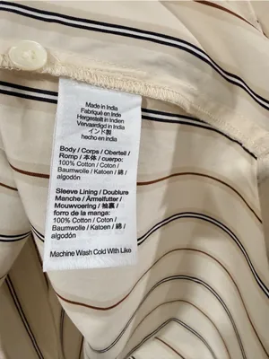 NWT Madewell Striped Puff Sleeve Button Front Blouse Medium Cotton Top thumbnail 8