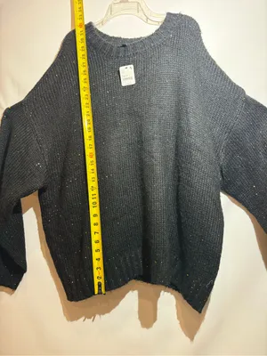 NWT ELOQUII Black Sequin Knit Long Sleeve Sparkle Pullover Sweater Size 26/28 thumbnail 5