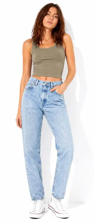 Levis 550 Mom Jeans Womens 8 USA Made High Rise Tapered Light Wash Vintage Y2K thumbnail 1