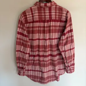 Aerie‎ Womens Red Pink Plaid Flannel Button Down Shirt Oversized Medium thumbnail 7