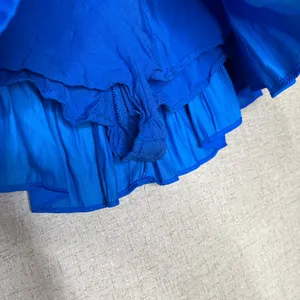 Mustard Seed Blue Tiered Mini Skirt Size Small thumbnail 2