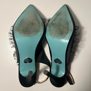Betsey Johnson Blue Mia Lace Slingback Pumps Heels thumbnail 7
