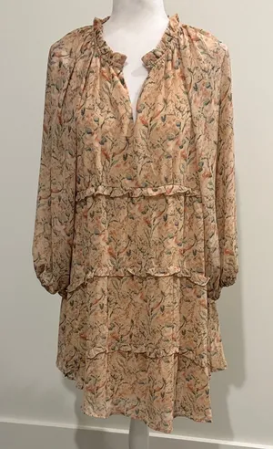 New With Tags Entro Ruffle Tiered Floral Print Dress Sz M thumbnail 1