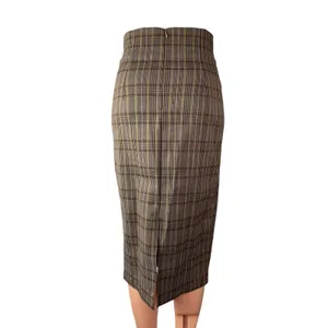 Reorg Women's Brown Pleated High Waisted Pencil Slit Career Midi Skirt Size S thumbnail 4