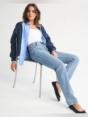 Abercrombie & Fitch The 90s Straight Ultra High Rise Jean Size 27 (4 Long) NWT thumbnail 1
