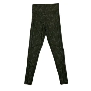 Boux Sport Womens Leggings Small Green Jacquard Camo Gym Yoga Athleisure thumbnail 3