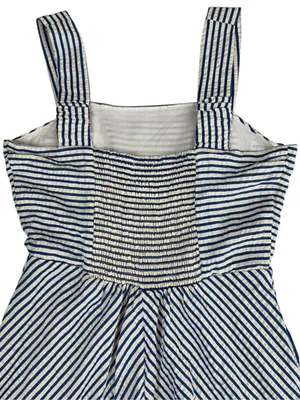 Draper James chevron Striped Square-Neck Midi Dress in Light Blue and White thumbnail 10