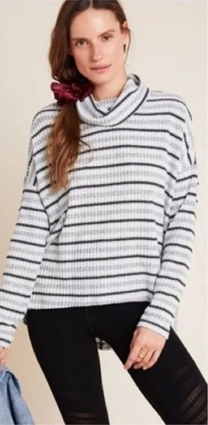 Anthropologie Saturday Sunday‎ Striped Pippa Hacci Turtleneck Sweater Top thumbnail 1