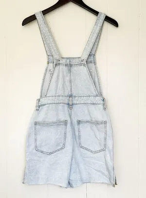 NWT WEWOREWHAT Denim Slit Short Overalls XS thumbnail 5