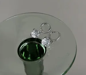 CZ cubic zirconia dangle drop earrings for women thumbnail 4