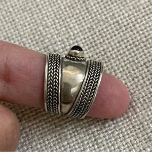 Vintage Sterling Silver Ring with stone unsigned thumbnail 2